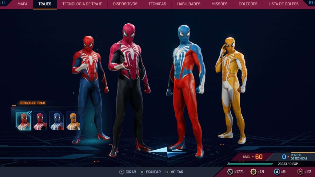 Spider-Man 2: Jogo terá mais de 60 uniformes do Homem-Aranha